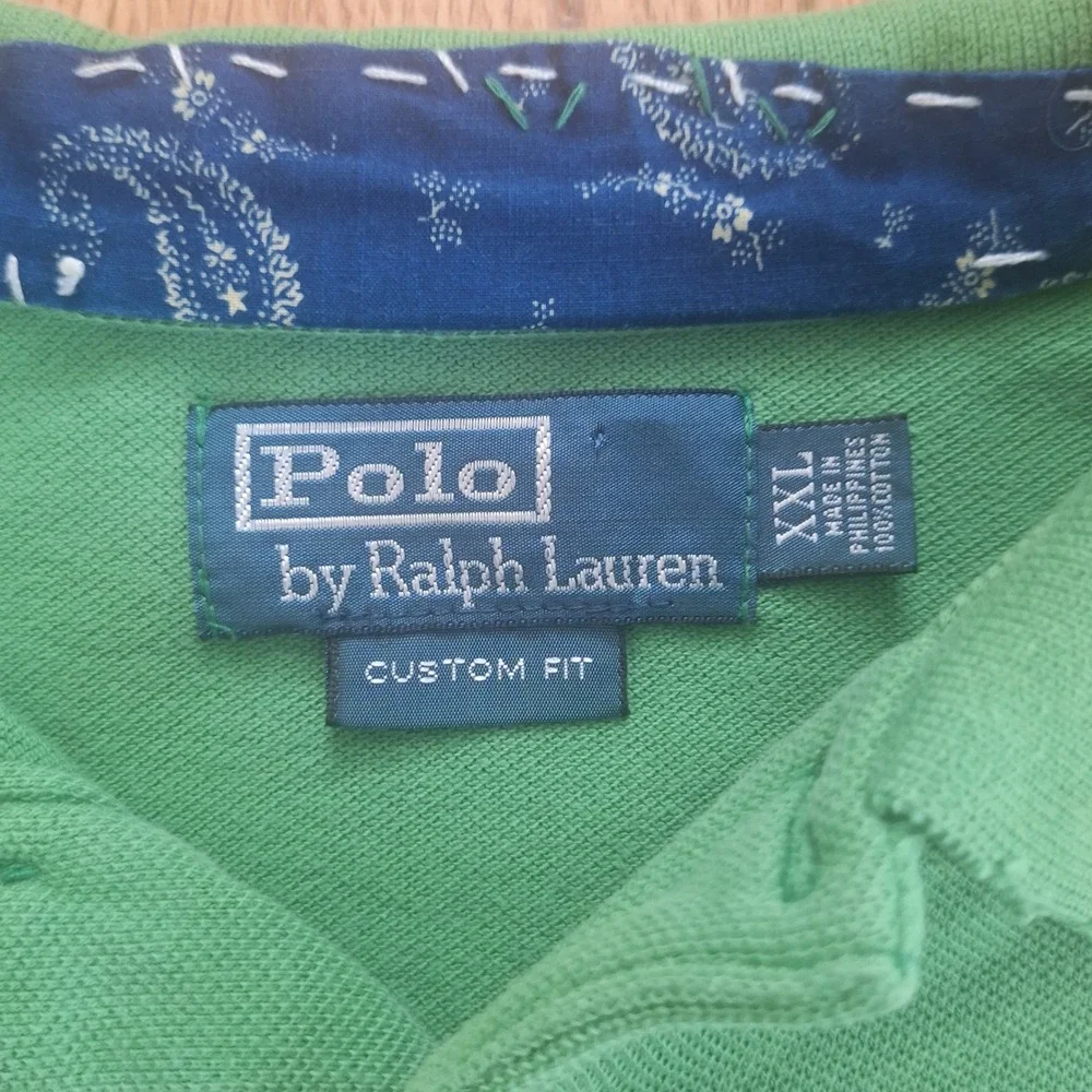 Polo Ralph Lauren Custom Fit Vintage Native American Graphic Polo Green XL